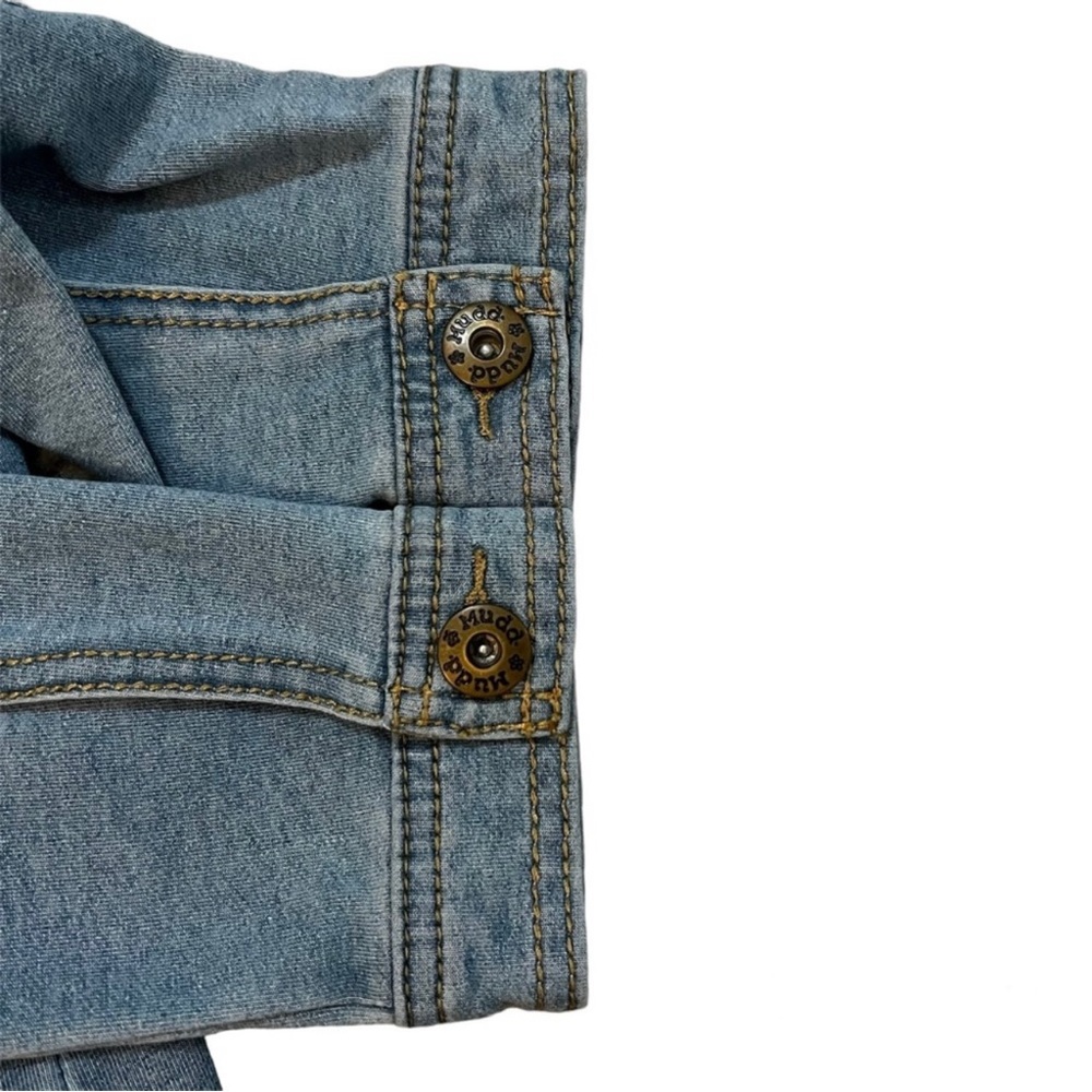 SOLD- Mudd Denim Jean Jacket Blue Long Sleeve Girls Size 14 - Picture 6 of 7